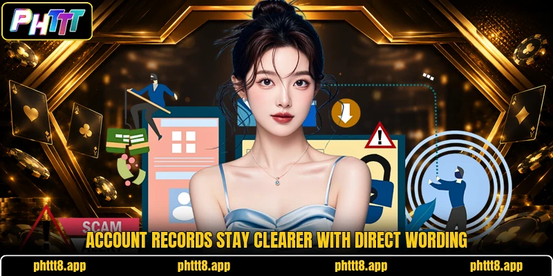 Account records stay clearer with direct wording