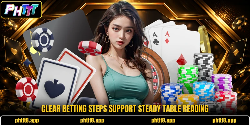 Clear betting steps support steady table reading Clear betting steps support steady table reading