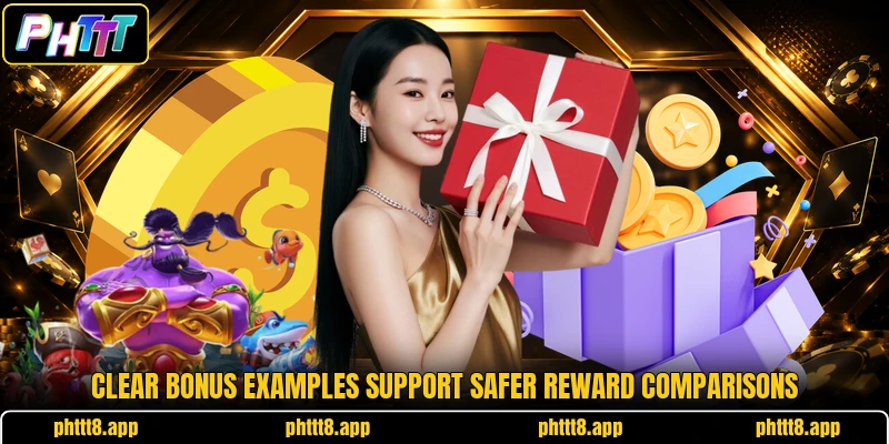 Clear bonus examples support safer reward comparisons
