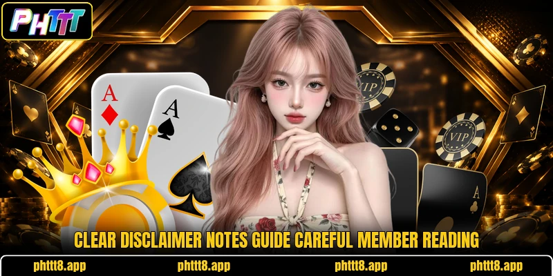 Clear disclaimer notes guide careful member reading