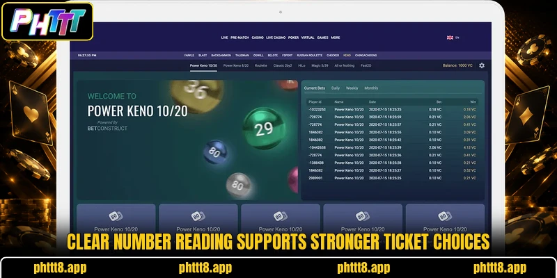 Clear number reading supports stronger ticket choices