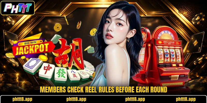 Members check reel rules before each round Members check reel rules before each round