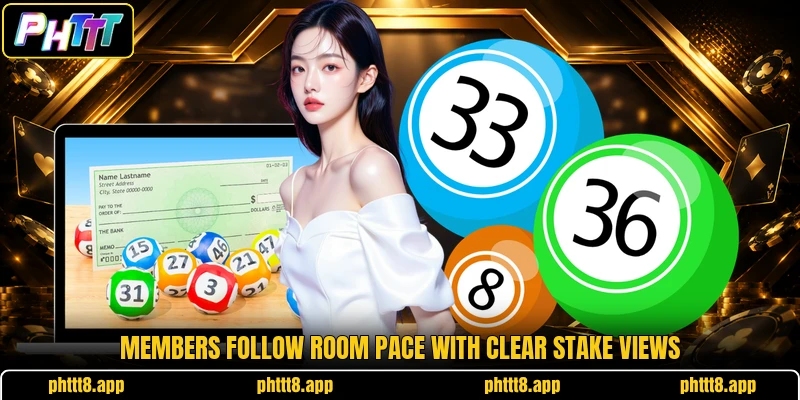 Members follow room pace with clear stake views