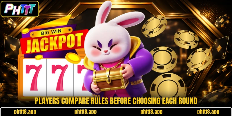 Players compare rules before choosing each round