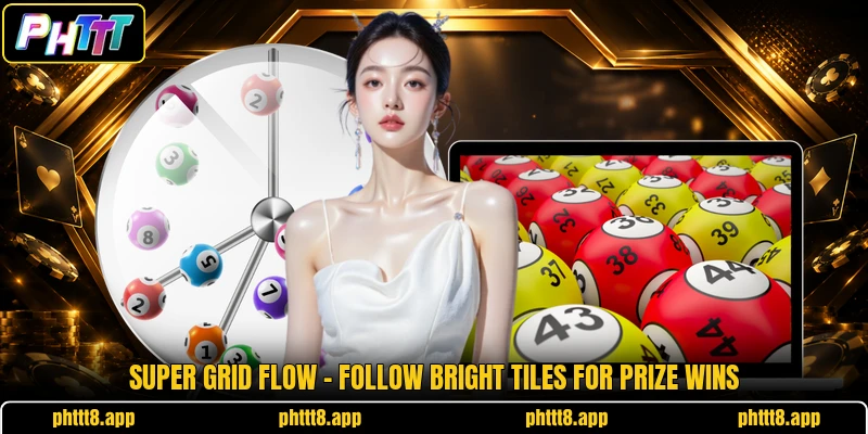 Super Grid Flow - Follow Bright Tiles For Prize Wins