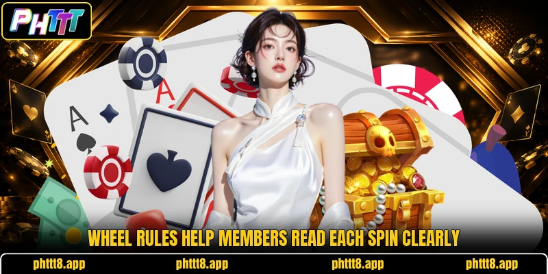 Wheel rules help members read each spin clearly